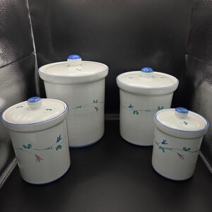Savoir Vivre Portofino Blue VB202 Stoneware Canister Set of 4